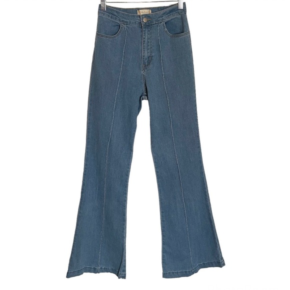 Altar’d State Flare Jeans Sz Small Light Wash High Rise Boho Western - Picture 1 of 9